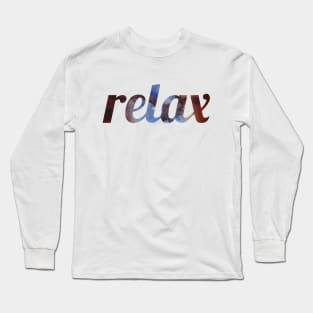 RELAX space themed design Long Sleeve T-Shirt